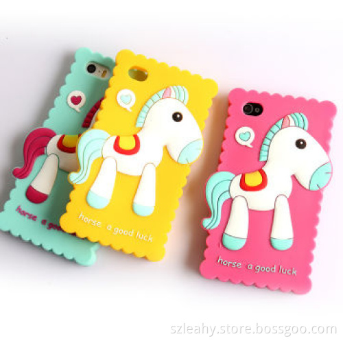 Drop-glue forming horse shape silicone case for iPhone 4/4s